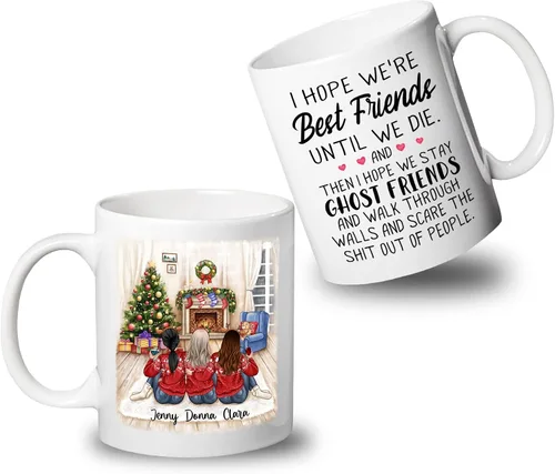 Miniatura 25 de Taza de café blanca de 2 mejores amigos, 11 onzas, 15 onzas, taza de amistad personalizada para mujeres, mejor amiga, mejor amiga, hermana, hermana