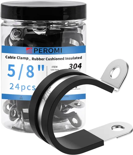 Miniatura 13 de 12 piezas de abrazaderas de cable dobles de 1-1/2" con refuerzo remachado actualizado, abrazaderas de tubo de bucle aislado con almohadilla de goma