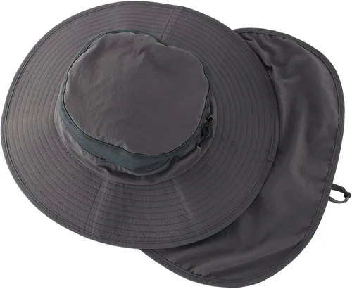 Miniatura 4 de Home Prefer Sombrero de malla para exteriores UPF50+ Sombrero de pesca de ala ancha con solapa para el cuello