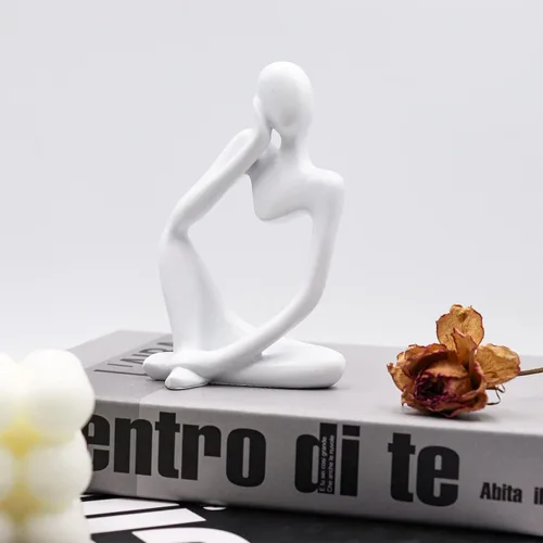Miniatura 12 de Dnoifne La escultura del Pensador, adornos para acuario, estatua de escultura abstracta, arte decorativo de regalo, figura de decoración del hogar