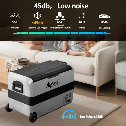 Miniatura 7 de Alpicool T50 Control de temperatura dual de 12 voltios, refrigerador portátil de 53 cuartos para coche, congelador (-4 °F ~ 68 °F) para camión, RV