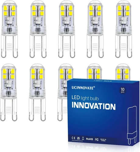 UCINNOVATE Bombillas LED G9, luz blanca diurna de 3 W, equivalente a halógeno de 25 W, bombilla de ahorro de energía sin parpadeo, CA 110 V-120 V,