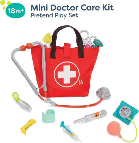 Miniatura 3 de B. toys Mini kit de cuidado médico con herramientas realistas para niños pequeños y niños - Juguetes educativos para juegos de rol y juego