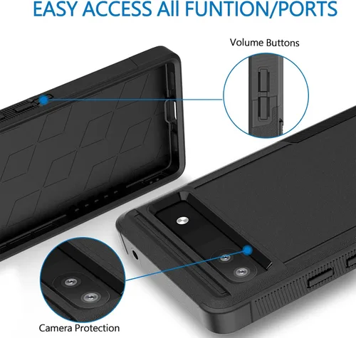 Miniatura 4 de Funda para Google Pixel 6A 5G, funda para teléfono de pasajeros [grado militar] 2 en 1 a prueba de golpes, resistente cubierta para Pixel 6A 5G