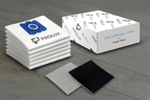 Miniatura 6 de Paquete de 6 bolsas HEPA y 2 filtros de poste para las aspiradoras de la serie Prolux Tritan