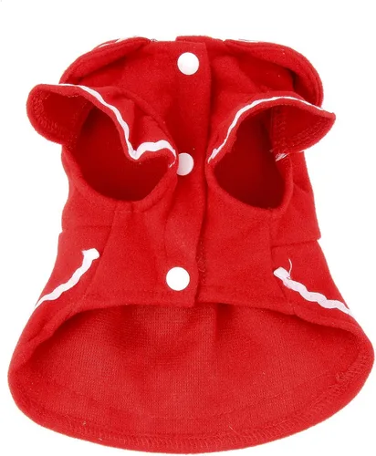 Miniatura 4 de Zunea Vestidos de invierno para perros pequeños, niña, vestido de princesa para cachorro de Navidad con lindo nudo de lazo y campana, suave y Rojo