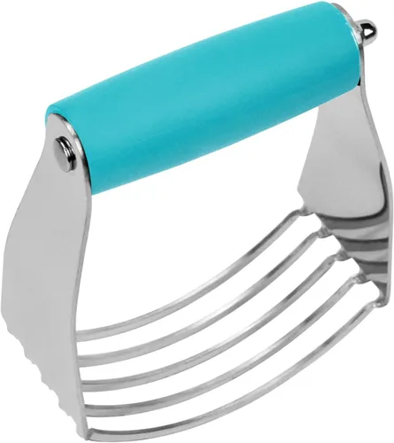 Mezclador de Masa de Acero Inoxidable Cortador de Masa Profesional Herramienta de Horneo Pesada Para Mezclar Harina y Mantequilla (Azul)