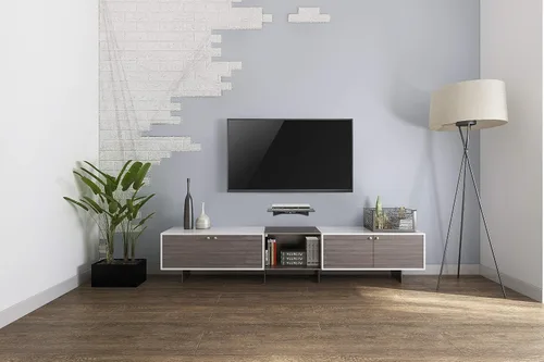 Miniatura 5 de TechOrbits Estante de pared de vidrio – Estante de montaje en pared para componentes multimedia DVD – Consola de entretenimiento flotante