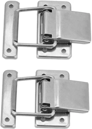 Miniatura 8 de Hilitand 2 unids Hardware Caja de gabinete de acero inoxidable Cerradura Cerradura de resorte cargado cerrojo de palanca