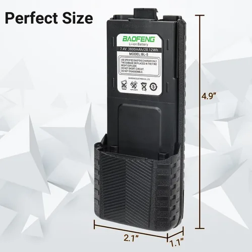 Miniatura 4 de BAOFENG Batería UV-5R BL-5 3800mAh USB-C de carga extendida de alta capacidad para radios UV5R BF-F8HP serie UV-5R con cable de carga tipo C