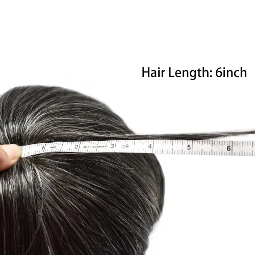 Miniatura 3 de Toupee - Pieza de pelo para hombre, piezas de pelo duraderas de poliéster atadas a mano, sistema de reemplazo de cabello humano virgen europeo, 8 x