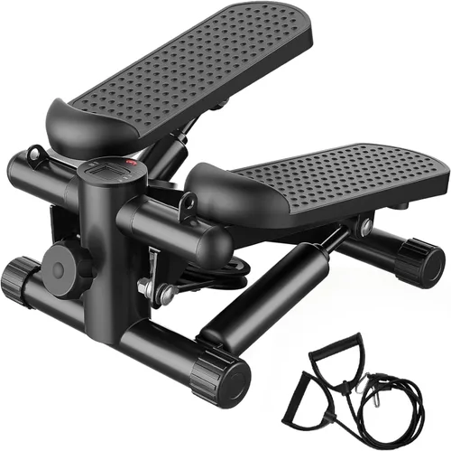 NEWBULIG Mini paso a paso para ejercicio en casa, máquina de escalones para gimnasio en casa, portátil, para entrenamiento de cuerpo completo, Negro