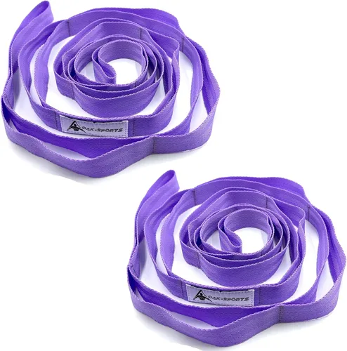 Miniatura 14 de Correa de estiramiento con bucles para yoga, correa de estiramiento para terapia física, correa de ejercicio no elástica para pilates, danza y Negro
