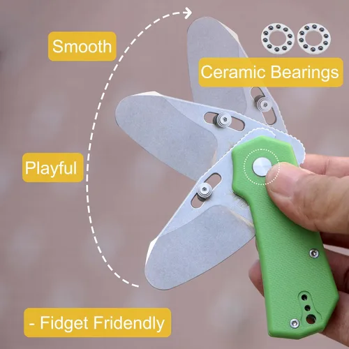 Miniatura 4 de JIN Rhino Jr. Cuchillo de bolsillo para niños, cuchillo juguete para hacer malabares, kit de bricolaje, hoja de acero de 1.97” no afilada, punta