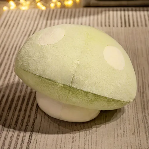 Almohada de felpa 3D con forma de hongo, almohada de suelo, sofá, almohada para decoración del hogar, almohada de regalo (12.5 pulgadas, verde)