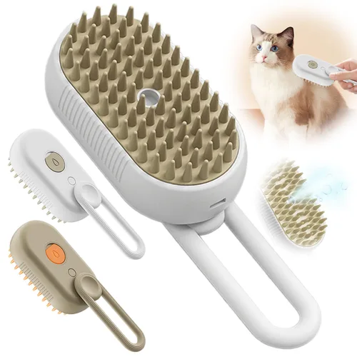 Miniatura 7 de Defur - Peine para gatos y perros, cepillo de vapor 3 en 1 para gatos y gatos, cepillo de vapor para quitar y arreglar, cepillo 3 en 1 para Caqui
