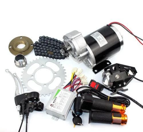 L-faster 24V36V48V 450W Ricksha Kit de motor de bicicleta de 3 ruedas Kit de motor de bicicleta DIY Pedicab cepillado DC con caja de cambios (kit de