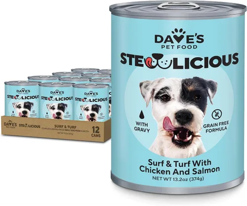 Miniatura 16 de Dave's Pet Food Stewlicious - Alimento húmedo para perros sin granos (pollo y verduras en salsa), fabricado en Estados Unidos naturalmente
