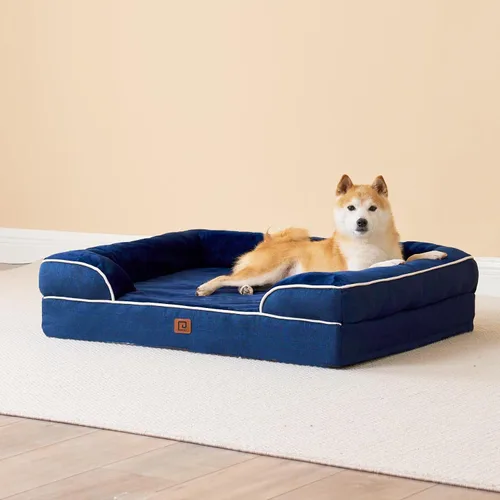 Miniatura 213 de EHEYCIGA – Cama ortopédica impermeable para perros pequeños, de espuma viscoelástica tipo caja de huevos, con bordes elevados y base antideslizante