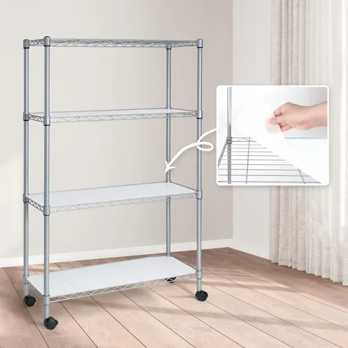 Miniatura 10 de CAPHAUS NSF - Estantería ajustable de alambre de metal con forros, estantería de almacenamiento de cocina, estantería de almacenamiento de acero