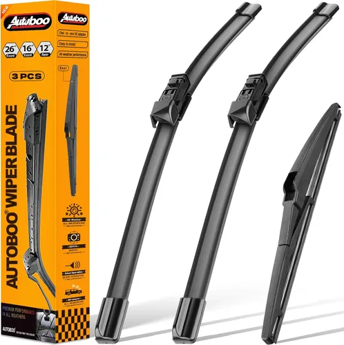 Miniatura 45 de AUTOBOO Limpiaparabrisas de 26 + 18 pulgadas con limpiaparabrisas trasero de 14 pulgadas de repuesto para Jeep Cherokee 2022 2021 2020 2019 2018
