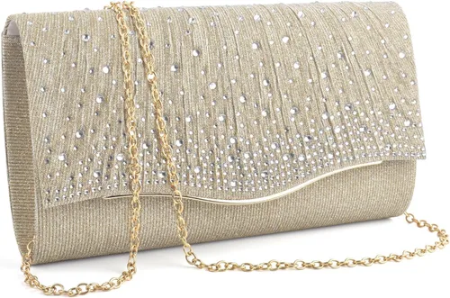 TINDTOP - Bolsos de mano para mujer, formales para noche, de ante, con hombro, tipo sobre, para fiesta, bolsos cruzados, para boda, cóctel, bailes