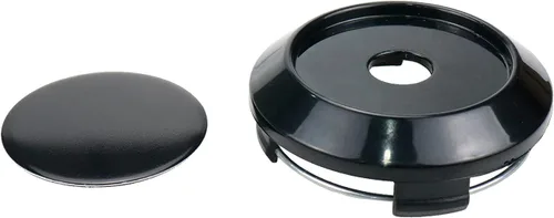 Miniatura 5 de Modengzhe Tapones centrales de rueda de 2.25 pulgadas, cubiertas centrales de repuesto de 2.5 pulgadas a orejeta, color negro, paquete de 4