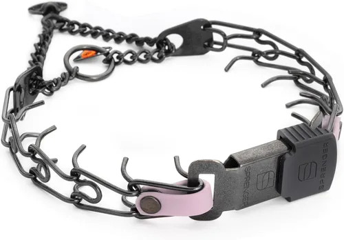 Miniatura 10 de Collar para Perro Herm Sprenger de Acero Inoxidable Negro con Hebilla de Liberación Rápida ClicLock y Inserción de Biothane Collar de Entrenamiento