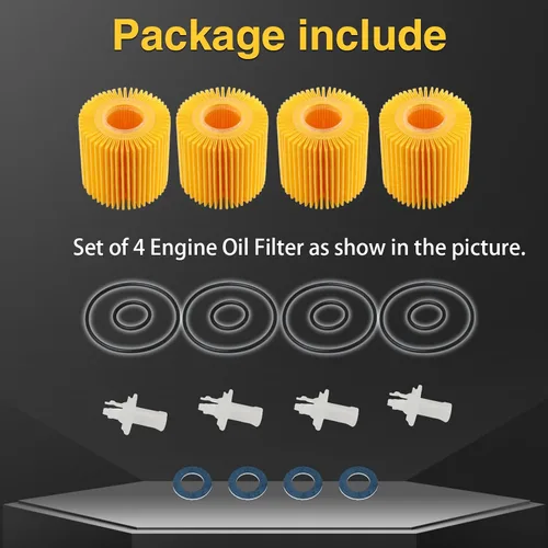 Miniatura 6 de 4 juegos de filtros de aceite de motor compatibles con Toyota, Camry, Highlander, Rav4, Sienna, Tacoma, Lexus y otros modelos Reemplazar #