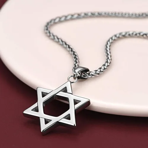 Miniatura 7 de FaithHeart Magen David - Collar con colgante de estrella de David de acero inoxidable joyería judía para mujeres y hombres el sello de Salomón
