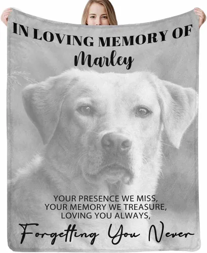Miniatura 10 de Artsadd Manta conmemorativa personalizada con fotos para la pérdida de perros y gatos, manta conmemorativa personalizada, regalos de memoria amorosa