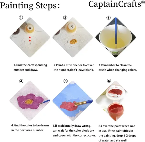 Miniatura 5 de CaptainCrafts Kits de pintura por números, pintura de árbol por números para adultos con marco de lienzo de 16 x 20 pulgadas, pintura al óleo
