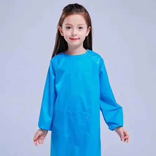 Miniatura 5 de Delantal de pintura para niños, impermeable, para niñas y niños de 2 a 12 años Azul