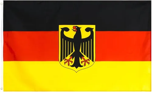 ANJOR Bandera de alférez del estado alemán de 3 x 5 pies, banderas de águila de Alemania con ojales de latón de 3 x 5 pies