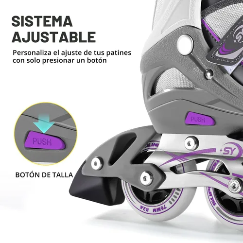 Miniatura 4 de SUPER YOUNGSTER Patín en línea ajustable para mujer, patines de ruedas para mujeres adultas Morado
