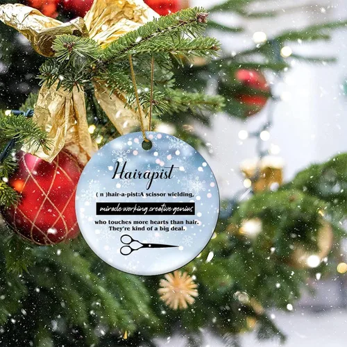 Miniatura 2 de Hairapist - Adornos de Navidad 2023 Definición de hairapista, decoraciones navideñas para árbol Descripción de la palabra Adornos únicos colgantes
