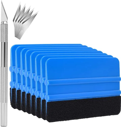 Miniatura 7 de Gebildet Escobilla de fieltro negra duradera de 4 pulgadas para envoltura de película de vinilo para coche, escobilla de tintado de ventana