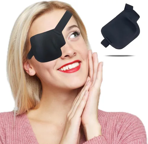 Parche para ojos 3D, parches médicos para adultos y niños, parches para ojos perezosos para ambliopía 3D para ojo derecho Negro