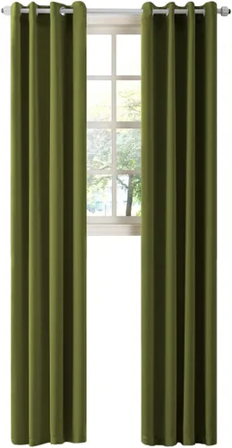 Miniatura 42 de LA PALMA Cortinas opacas con aislamiento térmico y ojales, para sala de estar, dormitorio, paquete de 2 paneles