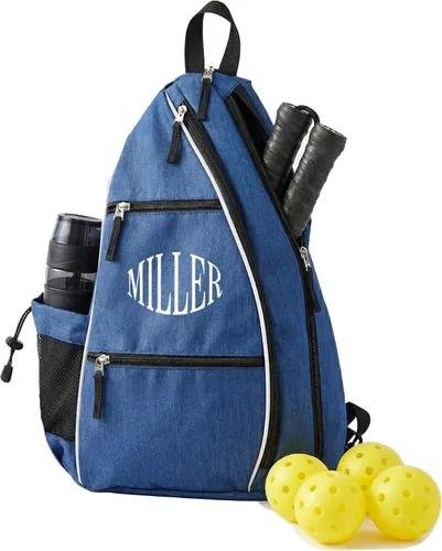 Miniatura 5 de Bolsa de pickleball personalizada: mochila de paleta personalizada con nombre o logotipo, bandolera reversible cruzada para hombres y mujeres