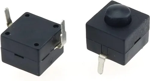 Miniatura 6 de GATSUN Industrial Switches 10pcs Black Small Micro Self Locking Switch 8 * 8 * 8.4 wit 2 Feet with Lock Light Touch Switch Button Switch DC30V1A