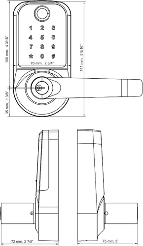 Miniatura 4 de Scyan Cerradura biométrica inteligente X1 - Huella digital y pantalla táctil 5 en 1, bloqueo automático para el hogar, la oficina y Airbnb (aceitado)