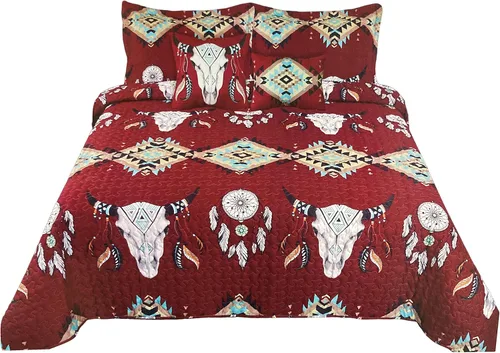 Miniatura 3 de Western Peak Juego de ropa de cama de 5 piezas con fundas y almohadas decorativas (beige, Queen)