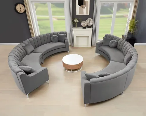 Miniatura 20 de Legend Vansen L - Sofá de terciopelo semicírculo de 141.34 pulgadas, sofá modular curvado de gran tamaño para sala de estar, oficina, apartamento