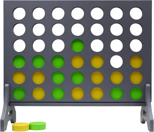 Miniatura 37 de Juego gigante 4 en una fila para familia y adultos – Tailgating Pros Jumbo de madera gris cuatro en una fila juego de patio para interiores