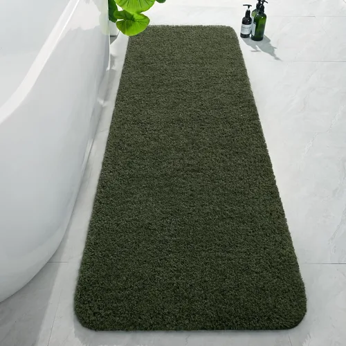 Miniatura 11 de AROGAN Tapete Largo de Baño de Lujo, 24 x 17 Pulgadas, Grueso, Suave y Absorbente, Antideslizante, Respaldo de Goma, Alfombras de Secado Rápido