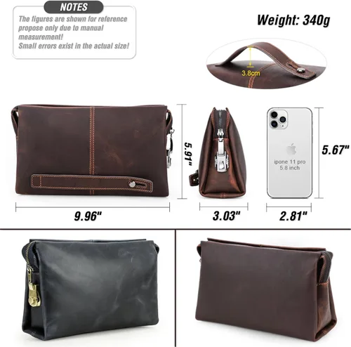 Miniatura 22 de Funda de piel de grano superior para hombre y mujer, múltiples bolsillos/ranuras, RFID de gran capacidad para tarjetas, cheques, dinero, pasaporte