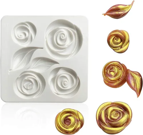 Miniatura 10 de Rolin Roly Moldes de silicona para pasteles de fondant, molde de silicona 3D para dulces, tortuga, hoja, moldes reutilizables, proyectos