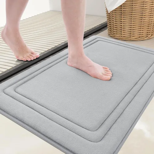 Miniatura 73 de Grandaily Alfombra de baño de espuma viscoelástica de 24 x 16 pulgadas, ultrasuave, antideslizante y absorbente, lavable a máquina, cómoda alfombra