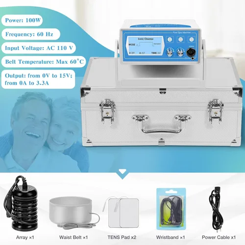 Miniatura 8 de veicomtech Máquina de desintoxicación de baño de pies iónico mejorada, máquina de desintoxicación de pies 3 en 1, spa iónico de pies con cinturón